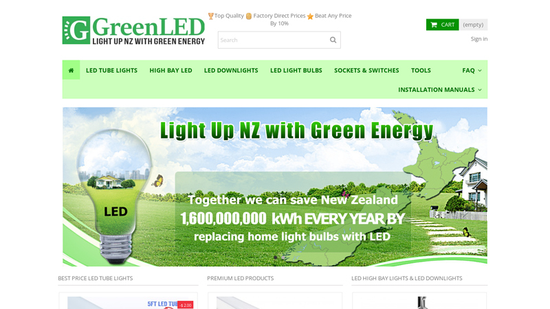 Factory Prices - LED Downlights LED Tube Lights LED Bulbs $2.6+ NZ