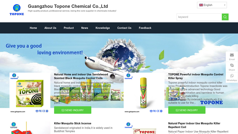 China Mosquito Killer, Insect Spray, Cockroach Repellent, Home Cleaning Products, Personal Care Products Manufacturers and Suppliers - Factory Direct Wholesale - Guangzhou Topone Chemical