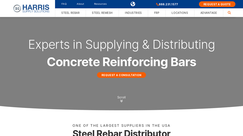 Steel Rebar Distributor - Concrete Reinforcing Bar Supplier | Harris Supply Solutions