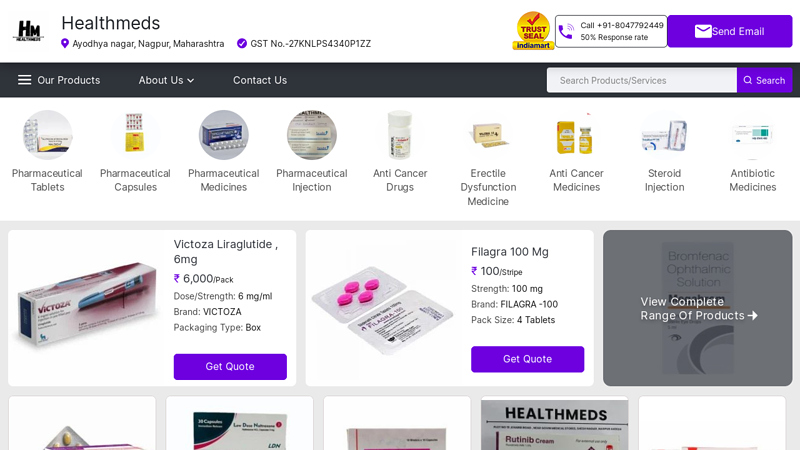 Healthmeds - 100% Export Oriented Unit of Pharmaceutical Tablets & Pharmaceutical Capsules from Nagpur