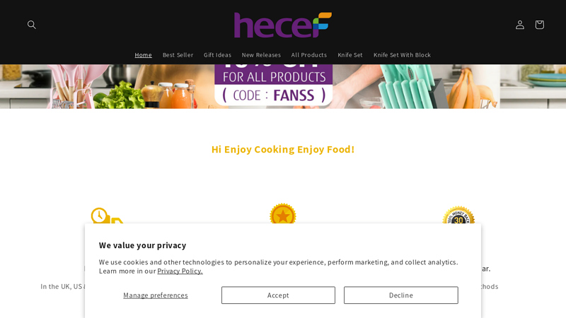 Hi Enjoy Cooking Enjoy Food! C Hecef Kitchen