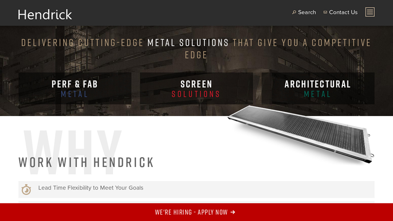 Hendrick Manufacturing Corporate | Custom Metal Solutions