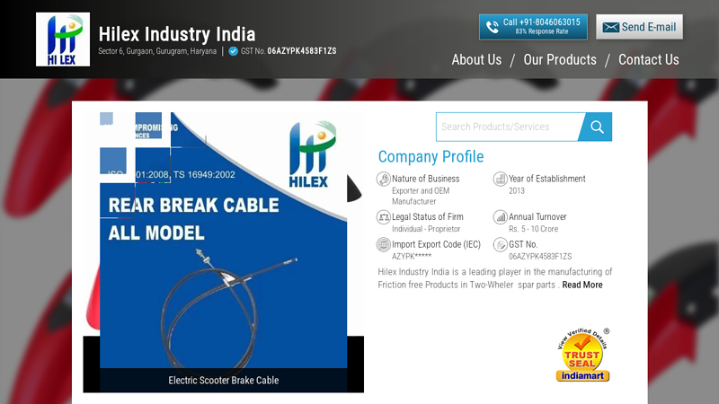 OEM Manufacturer of Hilex Clutch Cable & motorcycle brake shoe by Hilex Industry India, Gurgaon