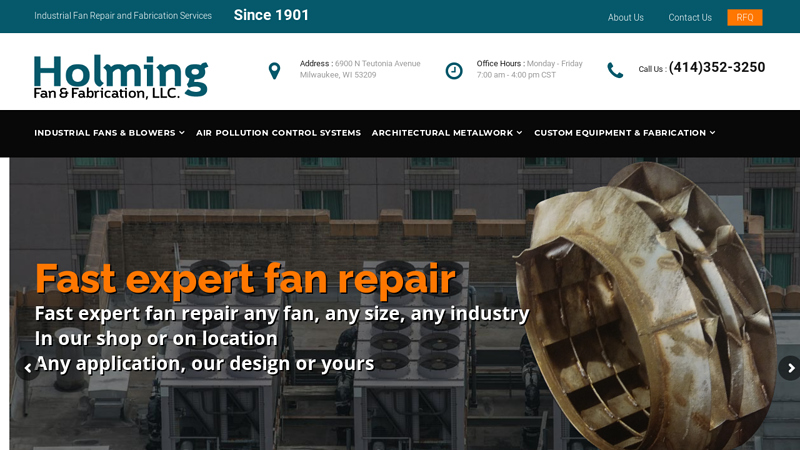 Holming: Industrial Fans | Air Pollution Control | Fabrication Services