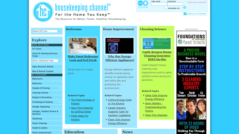 House Cleaning & Housekeeping Advice, Hints & Tips | Housekeeping Channel - For the Home You Keep - The Resource for Better, Faster, Healthier Housekeeping..