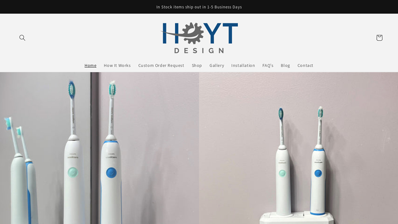 Hoyt Design | Electric Toothbrush Holders. Wall mount and countertop. C HoytDesign
