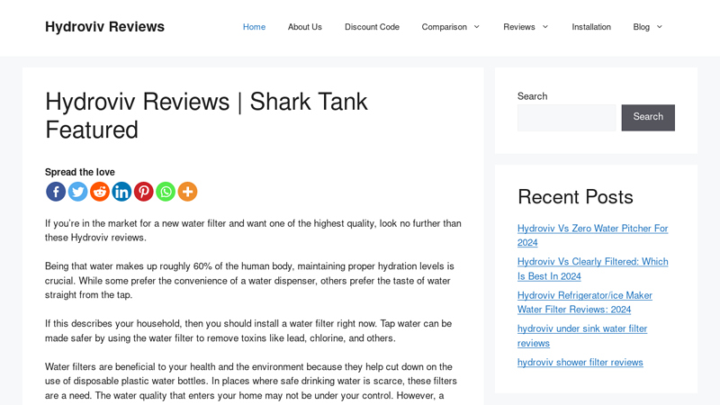 Hydroviv Water Filter Reviews | Shark Tank Featured 2024