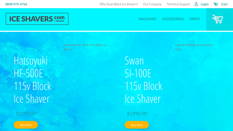 Swan Ice Shavers by IceShavers.com, Authorized Distributor