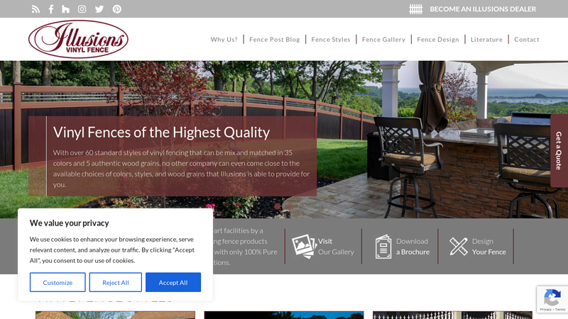 PVC Vinyl Fence | 35 Colors and 5 Woodgrains | Illusions Vinyl Fence