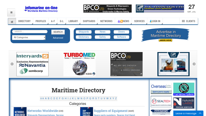 Infomarine On-Line Maritime Directory - Directory