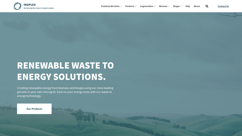 Inoplex. Renewable Waste to Energy Gensets for Biomass and Biogas.