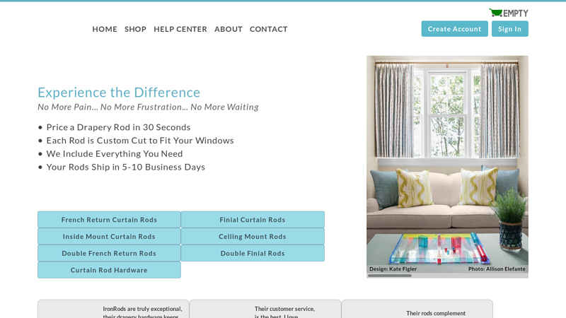 Custom Curtain Rods & Drapery Rod Hardware