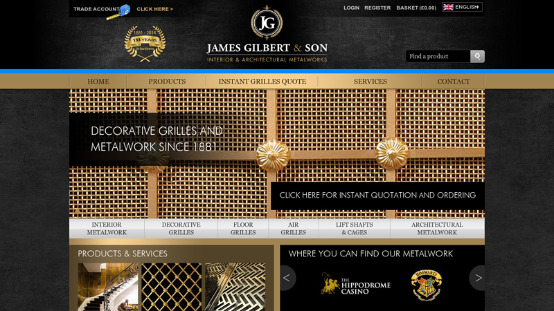 James Gilbert & Son | Interior Metalwork | Architectural Metalwork