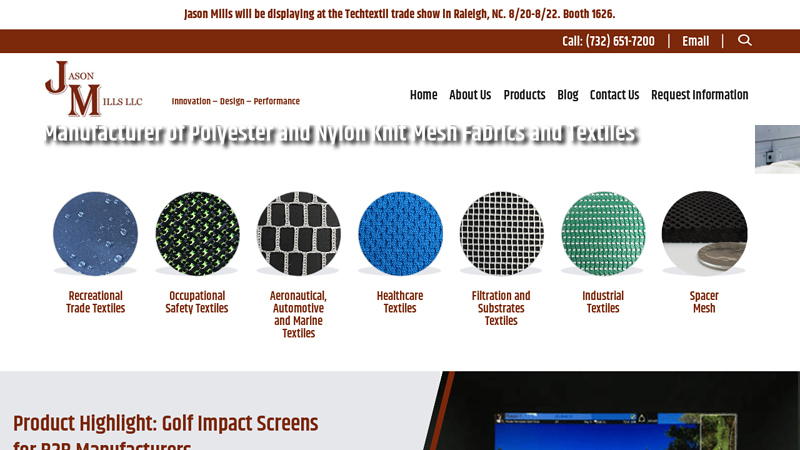 Polyester & Nylon Knit Mesh Fabrics - Milltown, NJ - Jason Mills LLC