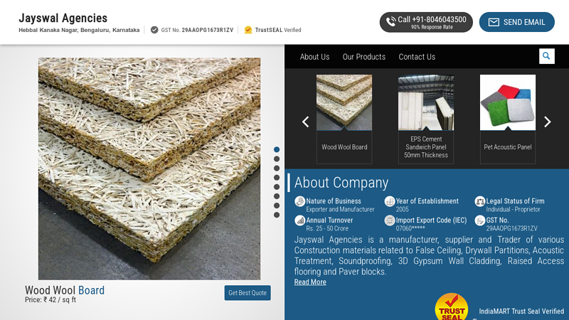 Grid Ceiling Tiles and Insulation Materials Manufacturer | Jayswal Agencies, Bengaluru