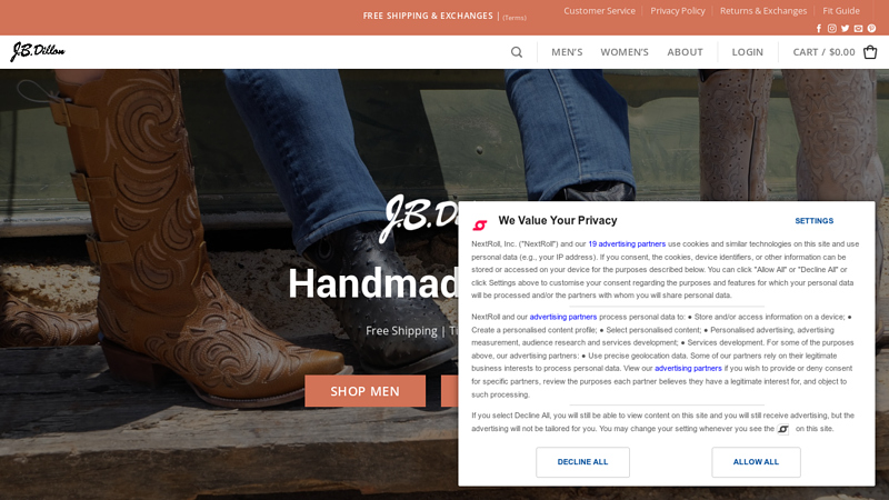 J.B. Dillon - We make western style boots by hand, shipped to your door
