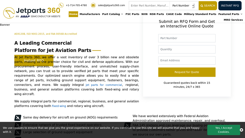 Premier Purchasing Platform for Jet Engines, NSN and Aircraft Parts