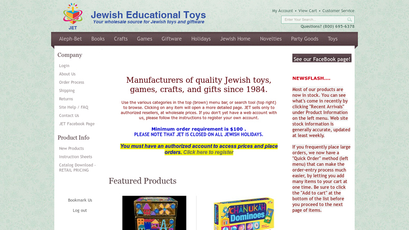 Jewish Educational Toys (JET) Wholesale Judaica