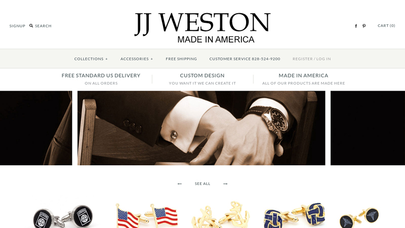 JJ Weston Cufflinks Made In America