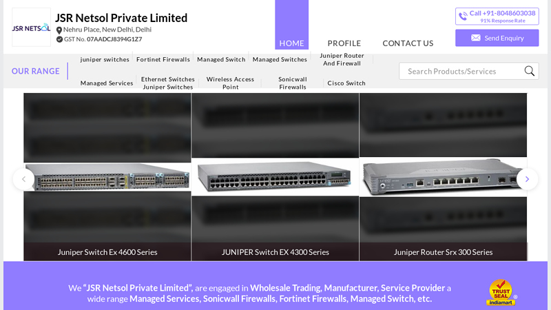 JSR Netsol Private Limited - Distributor / Channel Partner of juniper switches & Fortinet Firewalls from New Delhi
