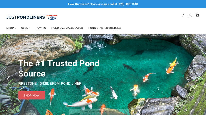 Pond Liners - Stratton Pond Liners- 45mil EPDM  JustPondLiners.com