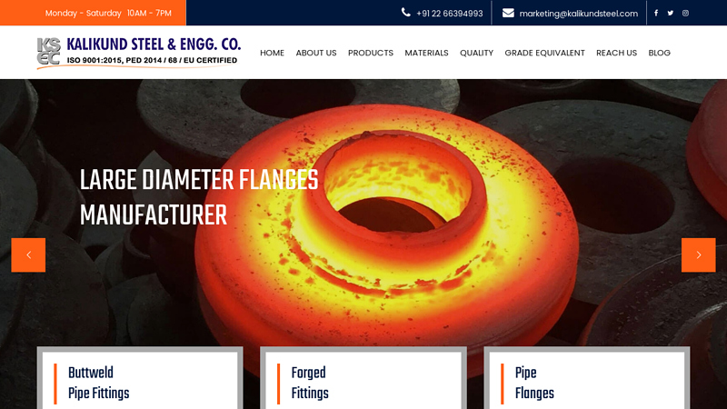 Manufacturer and Supplier for Stainless Steel Pipe Fittings in Mumbai, India