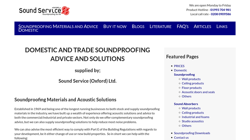 soundproofing products floors, walls, ceilings, Sound Service