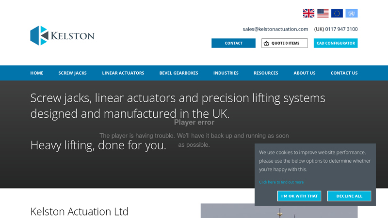 Kelston Actuation Ltd - Screw Jacks & Custom Electromechanical Actuation
