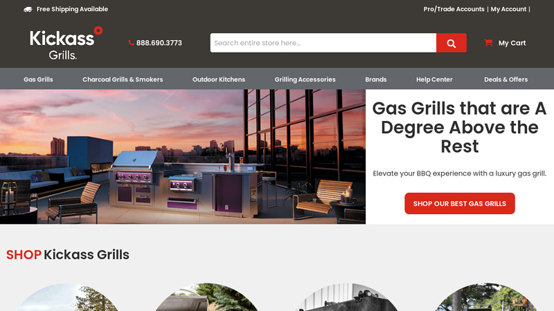 BBQ Grills, Smokers, Outdoor Kitchens | KickAssGrills.com