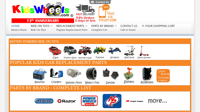 Ride On Toys Parts Accessories - KidsWheels