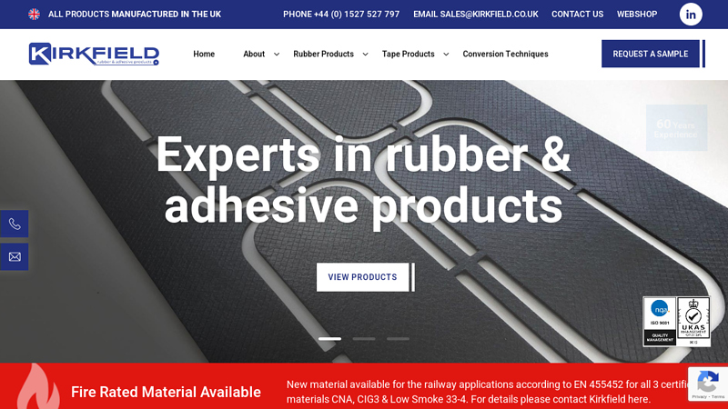 Rubber, Sponge & Hot Melt Adhesive Manufacturer UK | Kirkfield