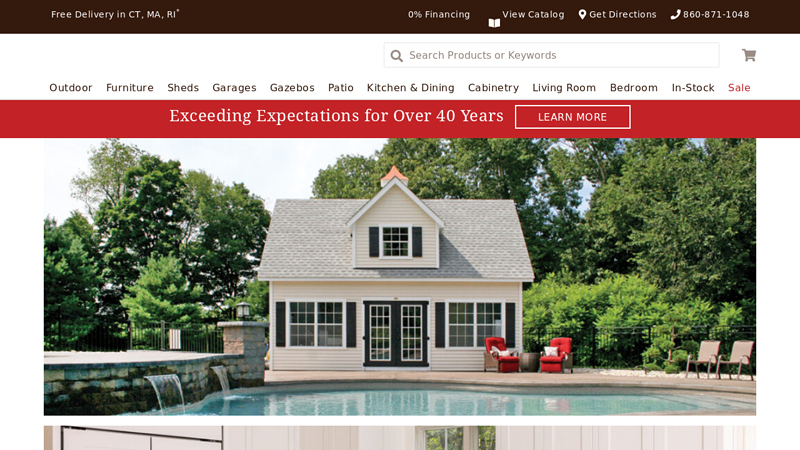 Sheds, Garages, Dining & Bedroom Furniture, Gazebos in CT, MA, RI