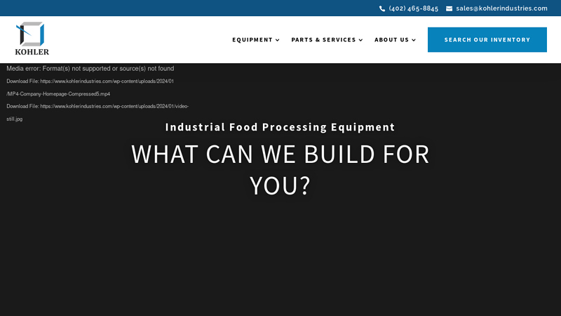 Custom Industrial Food Processing Equipment | Kohler Industries