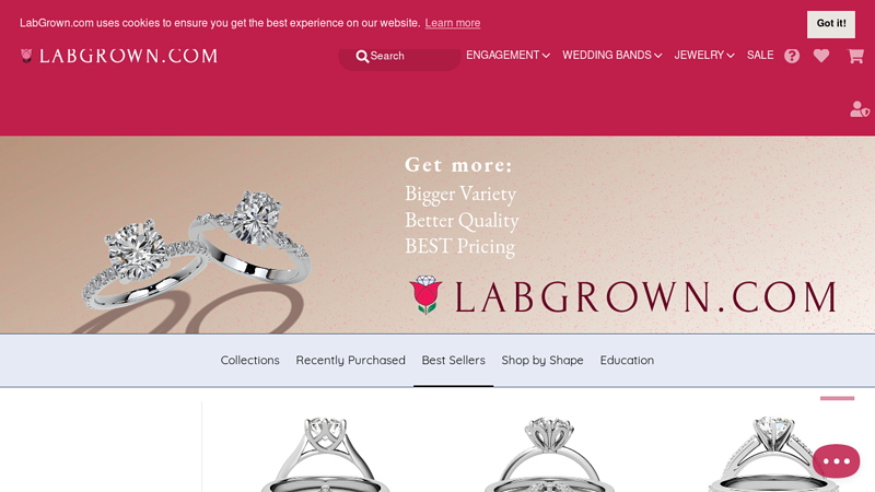 Lab Grown Diamond Engagement Rings and Jewelry - LabGrown.com