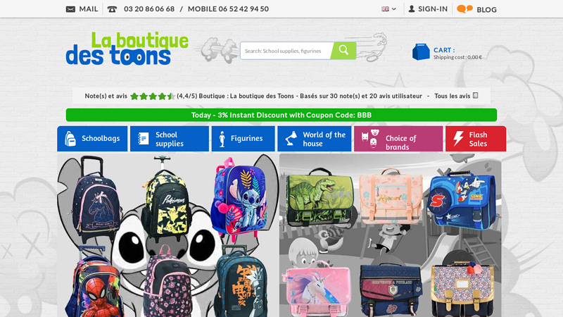 Cartable, sac a dos, trolley - Cadeau anniversaire - La boutique des Toons