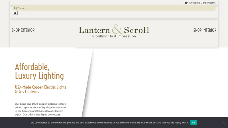 Brass & Copper Lanterns | Electric & Gas Lighting - Lantern & Scroll