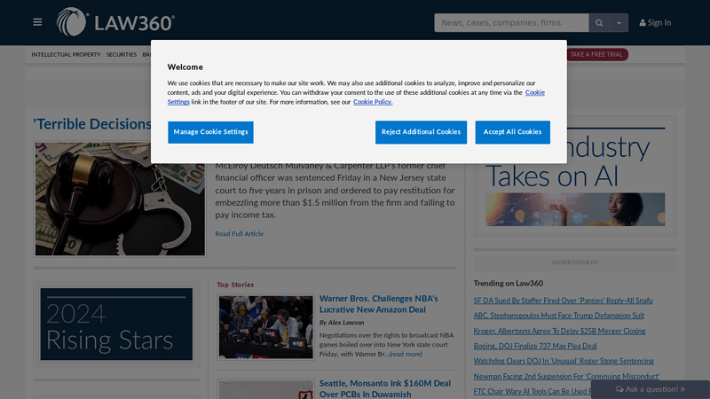 Legal News & Analysis on Litigation, Policy, Deals : Law360
