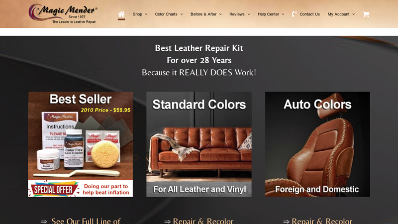 Magic Mender? | Leather & Vinyl Repair Kit for Furniture, Autos and more | Magic Mender