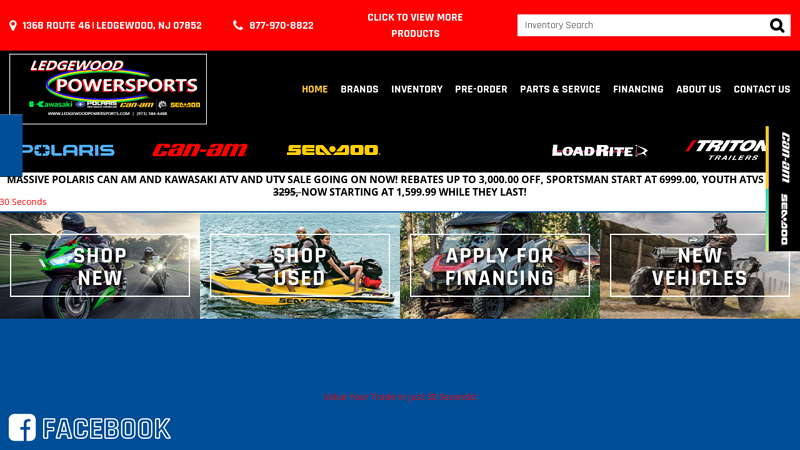 Ledgewood Powersports, NJ | Polaris, Can-Am, Kawasaki, Sea-Doo Dealer