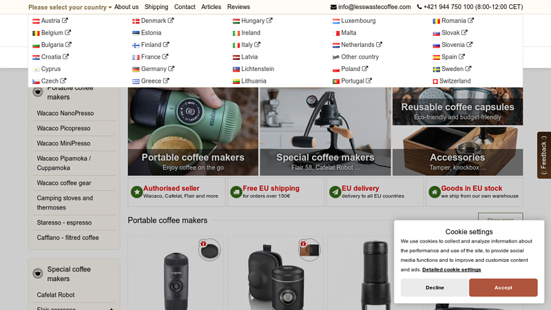 Coffee equipment store | LessWasteCoffee.com