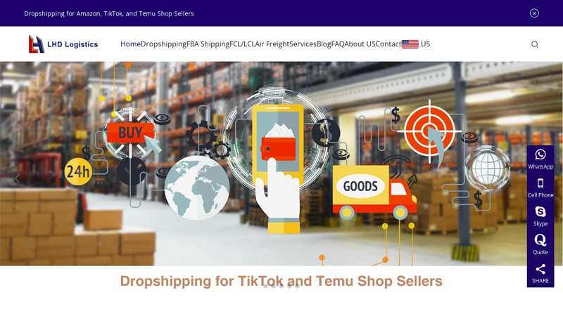 LHD Logistics | Freight Forwarder Dropshipping for TikTok Temu from China to US Warehouse Supplier Best Price