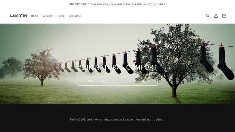 L.Martin, the Pima Cotton Socks with new generation natural comfort. C L.MARTIN