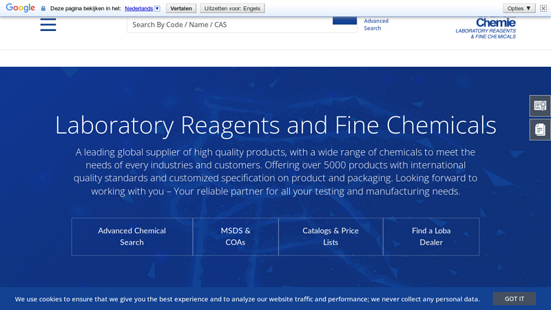 Laboratory Chemicals, Lab Chemicals, Analytical Reagents, Laboratory Reagents, Lab Reagents, and Fine Chemicals from Loba Chemie Pvt. Ltd., Mumbai, India