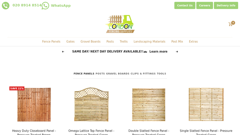 London Fencing Supplies - Same Day/Next Day Delivery