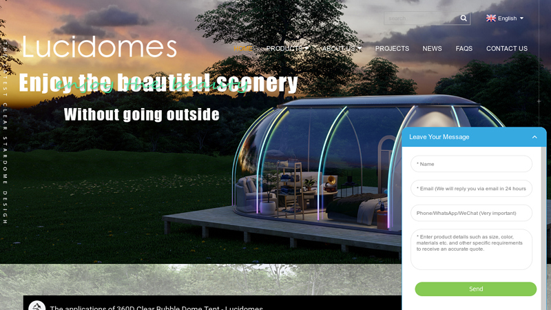 Glamping Dome, Clear Dome Tent, Geodesic Dome - Lucidomes
