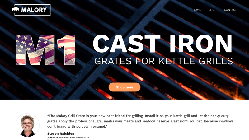 M1 Cast Iron Grate for 22" Kettle Grills C Malory