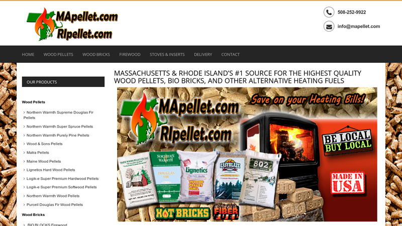 Massachusetts Distributor of Wood Pellets, Bio Bricks and Heating Fuels