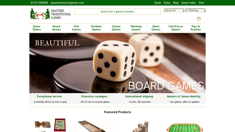 Masters Traditional Games Shop - A Myriad of Quality Games