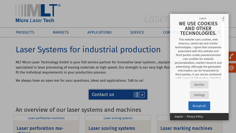 Laser machine manufacturer | MLT GmbH