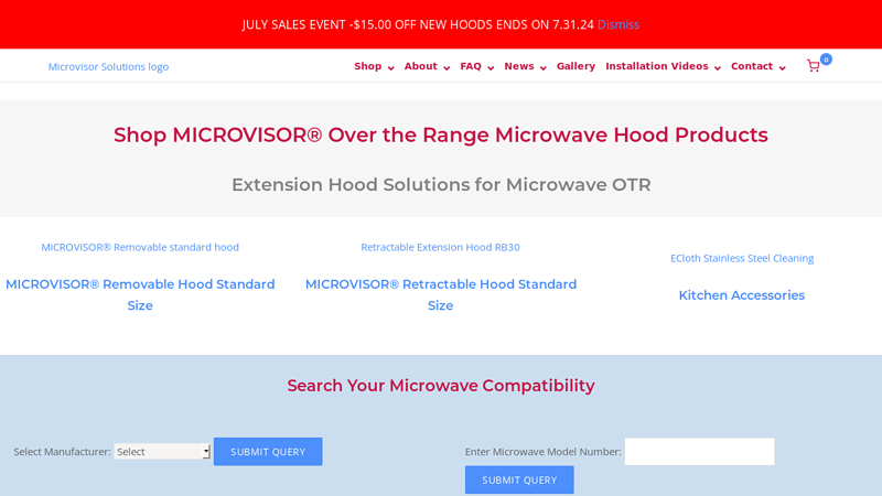 MICROVISOR Extension Hood Solutions for Microwave | Range Hood Extender